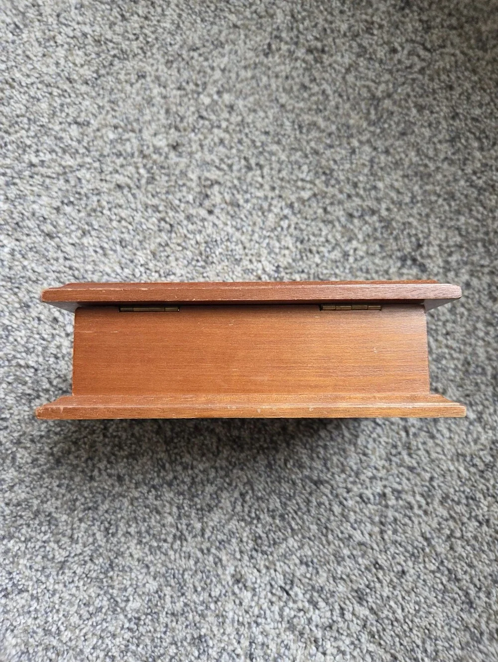 Vintage 1970s Wooden Jewelry / Trinket Box – Girl on Rocking Horse